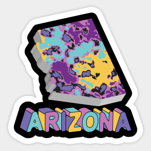 Arizona State Map Art Sticker